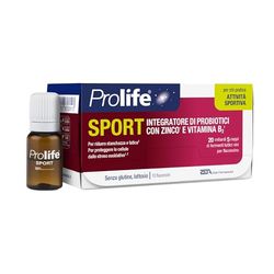 Prolife - Sport, Integratore di Probiotici per Sportivi, Con Vitamine B6 e Zinco, 10 Flaconcini da 8 ml, Supporta il Microbiota e il Sistema Immunitario