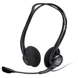 Logitech 960 Casque Filaire, Ecouteurs Stéréo avec Micro Anti-Parasite, USB, Poids Léger, Commandes Intégrées sur le Cordon, PC/Mac/Portable - Noir