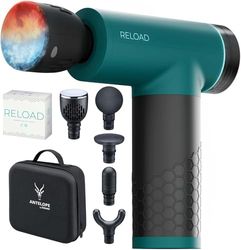 Antelope by Beurer Relax Massage Gun met warmte- en koudefunctie, spiermassageapparaat voor triggerpoints, 5 massagekoppen, 5 intensiteitsniveaus tot 3000 omw/min, draadloos, incl. opbergkoffer