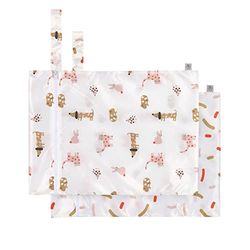 LÄSSIG Herbruikbare herbruikbare neuszak voor kind baby 2 stuks/natte tas Little Mateys spicy oranje