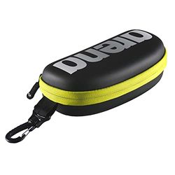 Arena 000001E048-503 Estojo para óculos de natação, unissexo para adulto, multicolorido (Black-Silver-Fluo Yellow)