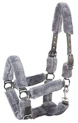 PFIFF 102583 Licol 'Cozy' avec fausse fourrure Gris Poney