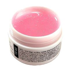 Gel de construction LED/UV Diamond Shimmer avec fines particules de paillettes 5 ml (rose laiteux)