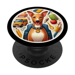 Regreso a la escuela Faraón Perro Niño Niña Estudiante Niños Dueño PopSockets PopGrip Adhesivo