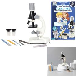 JEUX 2 MOMES, EA0037, Microscope éducatif pour Enfants, Kit Complet Avec Outils et échantillons, idéal pour l'exploration Scientifique, léger et Ergonomique, Noir, Blanc, Taille : Standard
