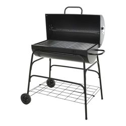 Well Home Barbacoa de cilindro con ruedas, color negro y parrilla de cocción chapada H.97cm