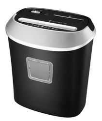 Pavo Premium dokumentförstörare upp till 12 ark, kors med CD och kreditkort, dokumentförstörare, inklusive papperskorg 25 l, svart