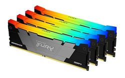 Kingston FURY Renegade RGB 128GB 3200MT/s DDR4 CL16 DIMM (Kit of 4) Desktop Gaming Memory - KF432C16RB2AK4/128