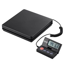 VEVOR Balanza Digital para Envíos Rango de 10g-50kg Báscula para Paquetes Precisión de 2 g Balanza Postal Digital Pantalla LCD Plegable de 90° para Equipajes Alimentada por CA/CC Certificado FCC