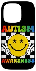 Autism Awareness Peace Smile Face Puzzle Autistic Pride Case for iPhone 14 Pro