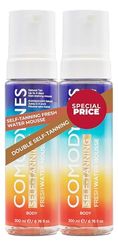 Comodynes Duplo Self-Tanning Fresh Water Mousse Autobronceador Natural Progressivo e Hidratante, Para Cara y Cuerpor, Todo Tipo de Piel 2x200 Ml