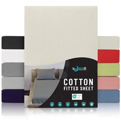 SPÄNNLAKAN I BOMULLSJERSEY Beige - För madrass 80 x 160 x 12 cm - Certifierad fri från kemiska produkter (OEKO TEX), Spännlakan med full elastic