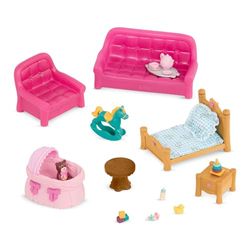 Li'l Woodzeez - Woonkamer- en kinderkamerset, 23-delige speelgoedset met woonkamermeubels en accessoires, miniatuurspeelgoed en speelsets voor kinderen vanaf 3 jaar
