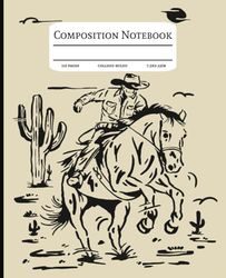 Composition Notebook College Ruled: Vintage Western Horse Aesthetic Journal for School, College, Office & Work