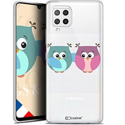 Caseink fodral för Samsung Galaxy A42 5G (6.6) [Gel HD-mönster tryckt i Frankrike kärlek Saint Valentine kollektion design uggla med två - mjuk - ultratunn]