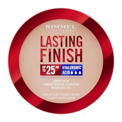 Rimmel Lasting Finish 25 HR Compact Foundation 004 Rose Ivory, Matte Buildable Coverage, Powder-to-Cream, Anti-Pollution Shields, SPF 20, Hyaluronic Acid, Waterproof, Hides Imperfections