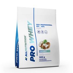 ALLNUTRITION Pro Whey Protein Powder with Branched Amino Acids - Whey Protein Concentrate & Whey Protein Isolate - Pre Workout Powder - Low Calorie Protein Powder - 500g - Coconut