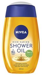 NIVEA SHOW NATURAL OIL żel pod prysznic 200 ml - Kojący olejek pod prysznic dla jedwabiście gładkiej skóry