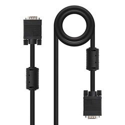 Monkey Ladder SVGA-kabel met ferriet voor monitor, projector en pc, HDB15/M-HDB15/M, zwart, 10 m