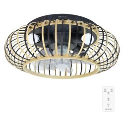 Cecotec Plafondventilator met Lichtontwerp EnergySilence LampAero 600 Natuurlijk Hout, DC-motor 20W, LED-licht, 5 bladen met diameter 11", afstandsbediening, 3 snelheden, timer, winter/zomermodus