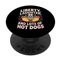 Fourth of July Liberty Laughter Lots of Dogs Funny PopSockets Adhesive PopGrip