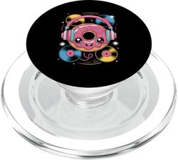 Dj Comida Donut Música Cascos Sonriente PopSockets PopGrip para MagSafe