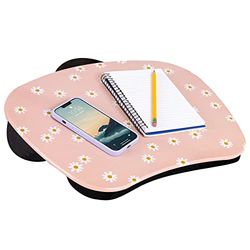 LAPGEAR MyStyle Bureau Portable avec Coussin, modèle Pink Daisy, Convient aux Ordinateurs Portables Jusqu’à 15,6", Modèle n° 45336