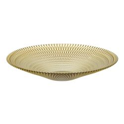 BigBuy Home Yellow Glass Table Centre, 40 x 40 x 7 cm