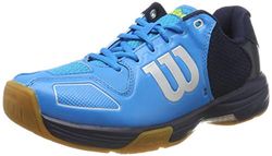 Wilson Vertex, Zapatillas Pistas de Interior, tenistas de Cualquier Nivel Unisex, Azul/Oscuro/Gris/Claro, número 40 1/3 EU