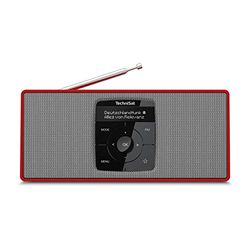 TechniSat DIGITRADIO 2 S - Radio stéréo Portable Dab avec Batterie (Dab+, FM, Streaming Audio Bluetooth, écran OLED, Prise Casque, stéréo 2 W RMS) Rouge/Argent