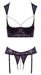 Cottelli Lingerie Women's Shelf Bra Set Purple 80B/M