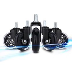 NK 11mm x 22mm Black Office Chair Wheels All Floor Swivel Chair No Marks Replacement Castors Max 250kg