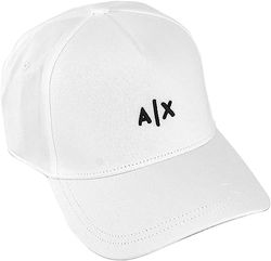 Armani Exchange Cappello Piccolo Logo Cappellino da Baseball, Bianco, Taglia Unica Uomo