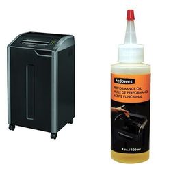 Fellowes Powershred 425Ci 100 Percent Jam-Proof Cross-Cut Commercial Shredder and Lubricant Bundle