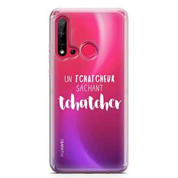 ZOKKO fodral Huawei P20 Lite 2019 A Chatter Sakant Chattcher - mjukt genomskinligt bläck vitt