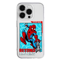 ERT GROUP mobiltelefonfodral för Iphone 14 PRO originalt och officiellt licensierat Marvel mönster Spider Man 041 optimalt anpassad till formen på mobiltelefonen, gedeeltelijk transparant
