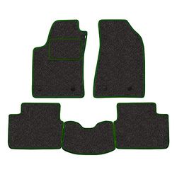 Lot de Tapis fabriqués pour Opel Omega de 1985 à 1994 en Moquette Automobile avec Talonnette Couleur Gris Bord Vert