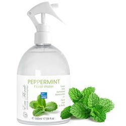 Lotion Tonique, Eau Florale, Hydrolat Bio Menthe Poivrée, Tonifiant, Rafraîchissant, Resserre Pores, Peaux Grasses, Acnéiques, 500 ml