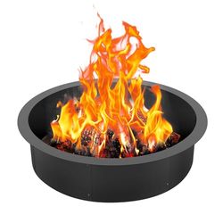 VEVOR Anneau de Foyer, diamètre extérieur 889 mm diamètre intérieur 787,4 mm, Hauteur 215,9 mm, Doublure en Acier au Carbone Robuste, Anneau de feu de Camp au-Dessus ou Sol, pour Camping en Plein air