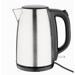 Caterlite Stainless Steel Kettle 1.7 Litres - Fast Boil, Boil Dry Safety, Auto Switch Off, Hotel Room Restaurant Café Water Heating Boiling Appliance