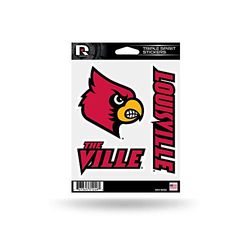 Rico Industries NCAA Louisville Cardinals stansad 3-delad Triple Spirit klistermärkesark