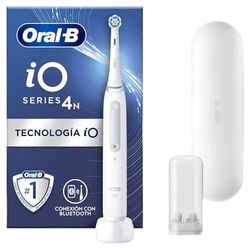 Oral-B iO 4N Cepillo de Dientes Eléctrico Blanco, con 1 Cabezal y 1 Estuche de Viaje, Diseñado por Braun