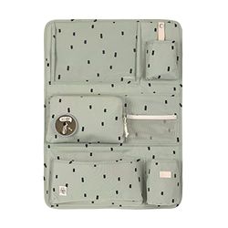LÄSSIG Car Organiser, Car Back Seat Organiser, Back Seat Bag for Car, for Hanging, Foldable, 55 cm, Car Wrap-to-Go, happy prints olive, Höhe 60 Zentimeter, Car back seat organiser