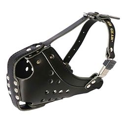 Dingo Gear - Museruola da addestramento per Cani per Difesa, addestramento e Servizio, in Pelle HQ Leggera Fatta a Mano S03032