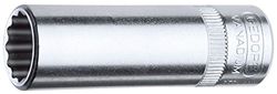 GEDORE Steeksleutelinzetstuk 1/4 inch lang UD-profiel 1/2 inch, 1 stuk, D 20 L 1/2AF