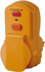 Brennenstuhl Adaptador de proteção pessoal BDI-A 2 30 IP54 / tomada de proteção pessoal para uso externo (desconexão bipolar, 30 mA)