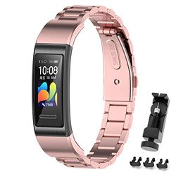 MIJOBS Metalen Band Compatibel met HUAWEI Band 4 Pro/Band 3 Pro/Band 3 Rvs Vervanging Armband Band Polsband Accessoires voor Huawei band 4pro/3pro/3