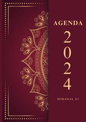 Agenda 2024 semanal: A5, 1 semana en 2 páginas con planificación mensual