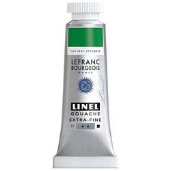 Lefranc Bourgeois 301200 Linel Gouache extra- fijne en gladde aquarelverf met maximale kleurintensiteit, helderheid voor streeploos aanbrengen, tube van 14 ml - Veronese Green Hue