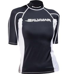 Salvimar Oasi Rash Guard Short SL Woman, elastisch beschermshirt voor dames, korte mouwen, van stof, met uv-bescherming (UPF) +50